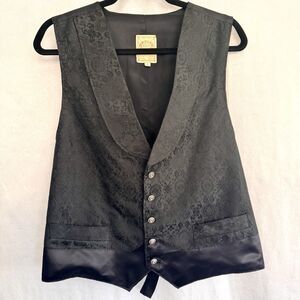 WAH MAKER FRONTIER CLOTHING Men’s size Large Black paisley WESTERN VEST Saloon